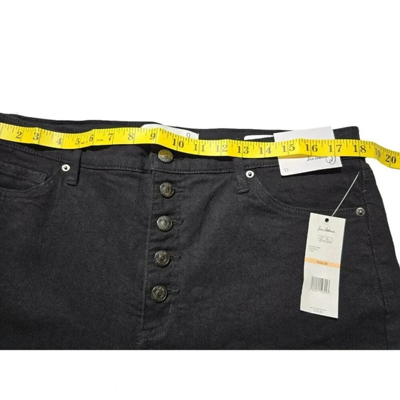 Sam Edelman CODIE Button Fly High Rise Wide Leg Ankle Crop Jeans Size 33 Black - Picture 4 of 11